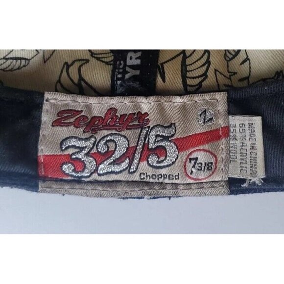 Black pinstripe Eastern Washington lined Zephyr Fitted 7 3/8 Blue Cap Eagles Hat - Picture 8 of 9